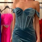 Off The Shoulder Short Dress By Ladivine OC017 - Women Evening Formal Gown