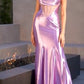 Strapless Satin Corset Mermaid Gown By Ladivine CD294 - Women Evening Formal Gown - Special Occasion