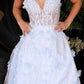 Floral Sheer Bodice Ball Gown By Ladivine CB105 - Women Evening Formal Gown - Special Occasion