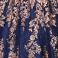 Floral Glitter Print Ball Gown By Ladivine CM323 - Women Evening Formal Gown - Special Occasion