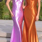 Fitted Satin Corset Gown By Ladivine CH112 - Women Evening Formal Gown - Special Occasion