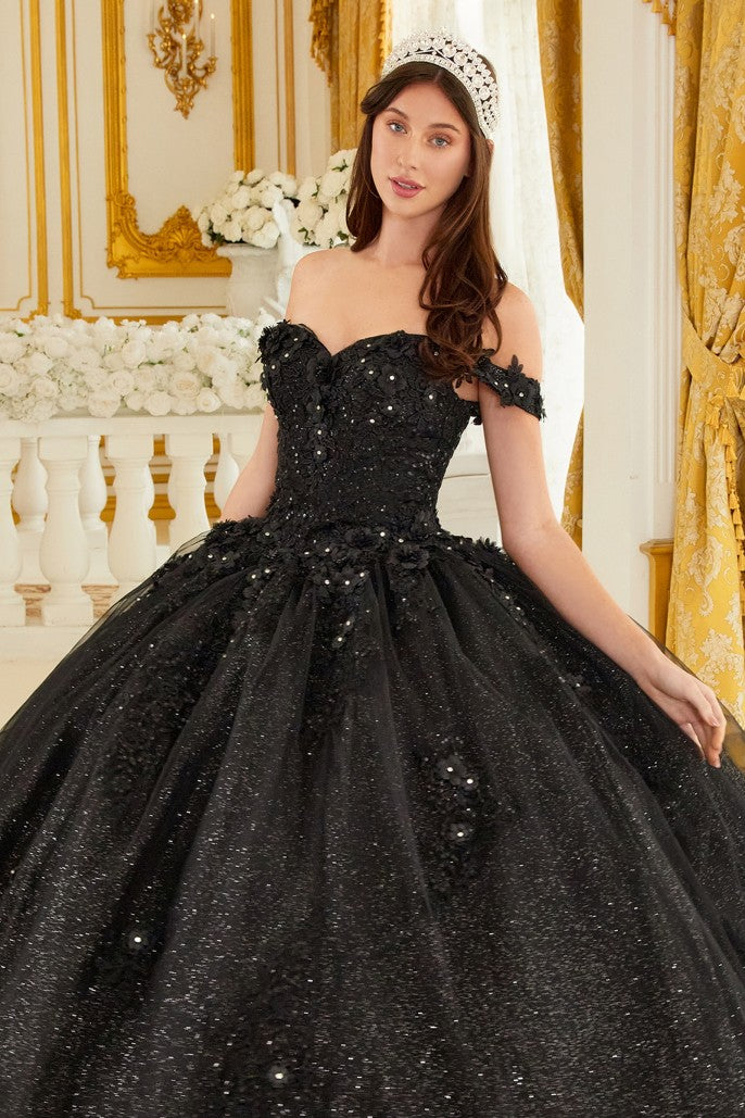 Cinderella Divine 15702 Ladivine Off Shoulder Quince Ball Gown, Champagne / 2XL