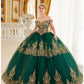 Off the Shoulder Floral Applique Layered Lace Quinceanera Gown By Ladivine 15705
