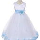 Flower Girl Dress- Satin Petal White Dress 2of 2 - AS160B Kids Dream