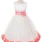 Flower Girl Dress- Satin Petal White Dress 2of 2 - AS160B Kids Dream