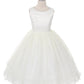 Girl Party Lace Trim Long Tulle Dress by AS198 Kids Dream - Girl Formal Dresses