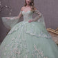 Off The Shoulder Sweetheart Bodice Glitter Layered Quinceanera Dress by Elizabeth K - GL3109