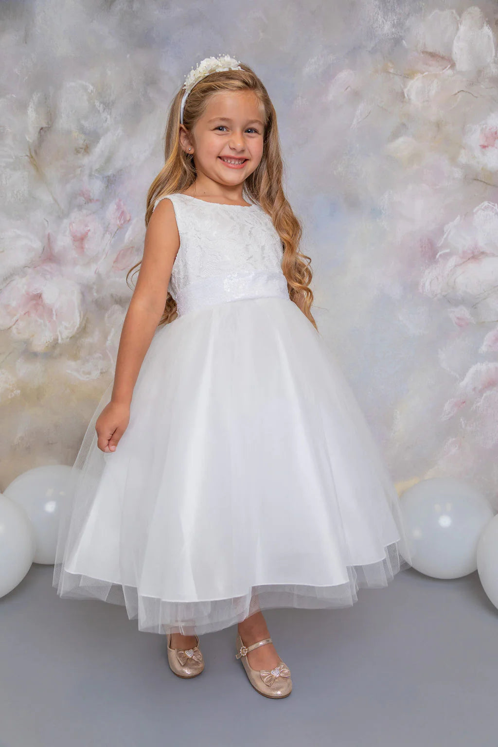 Lace Sequin Back V Girl Party Dress Plus Size by AS522+ Kids Dream - Girl Formal Dresses