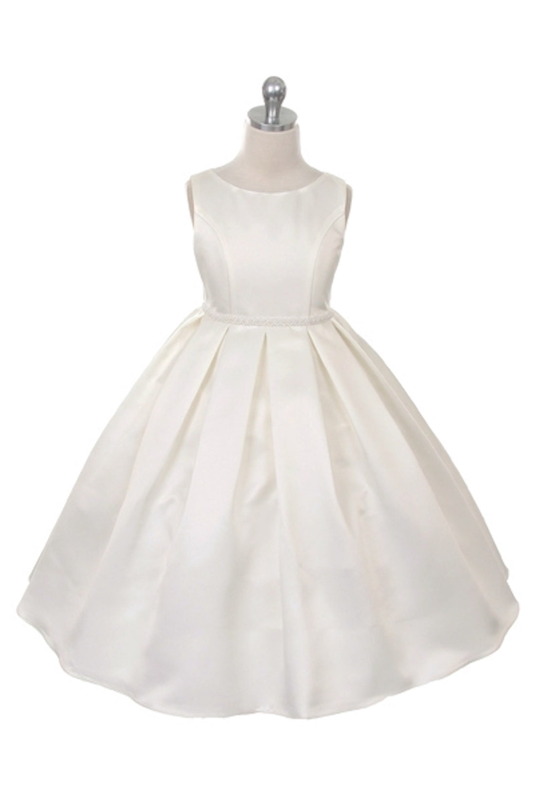 Classic Pleated Girls Dress 10 / Ivory Classic Pleated Girls Dress 10 / Ivory