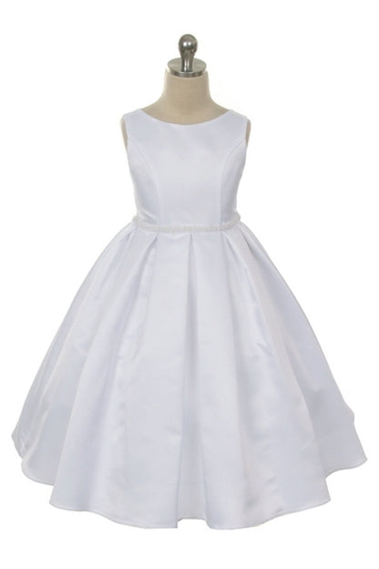 Classic Pleated Girls Dress 2 / White Classic Pleated Girls Dress 2 / White