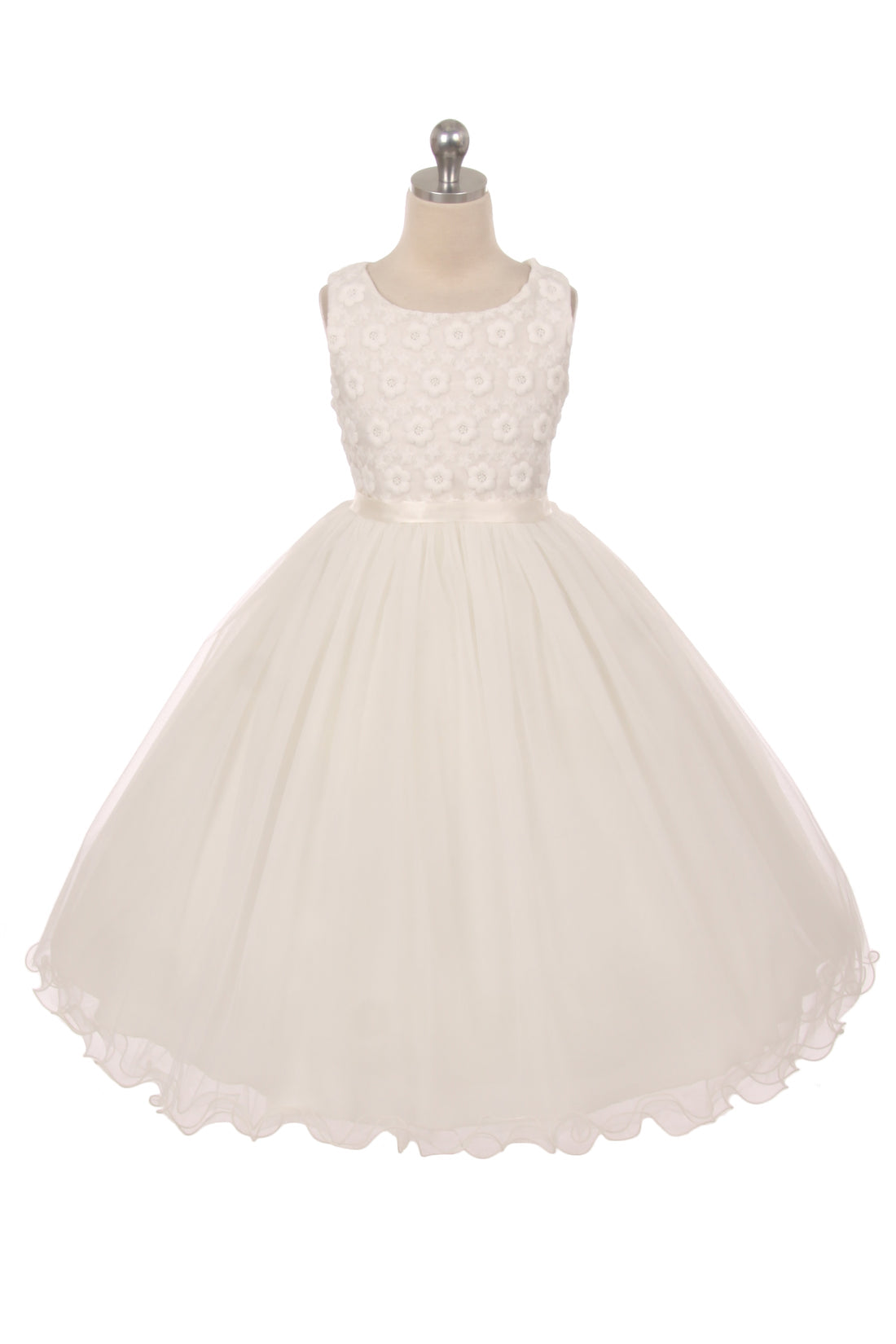 girls embroidered formal wear dresses Katie J NYC Girls Alessandra Embroidered Maxi Dress White / Y/M (10)