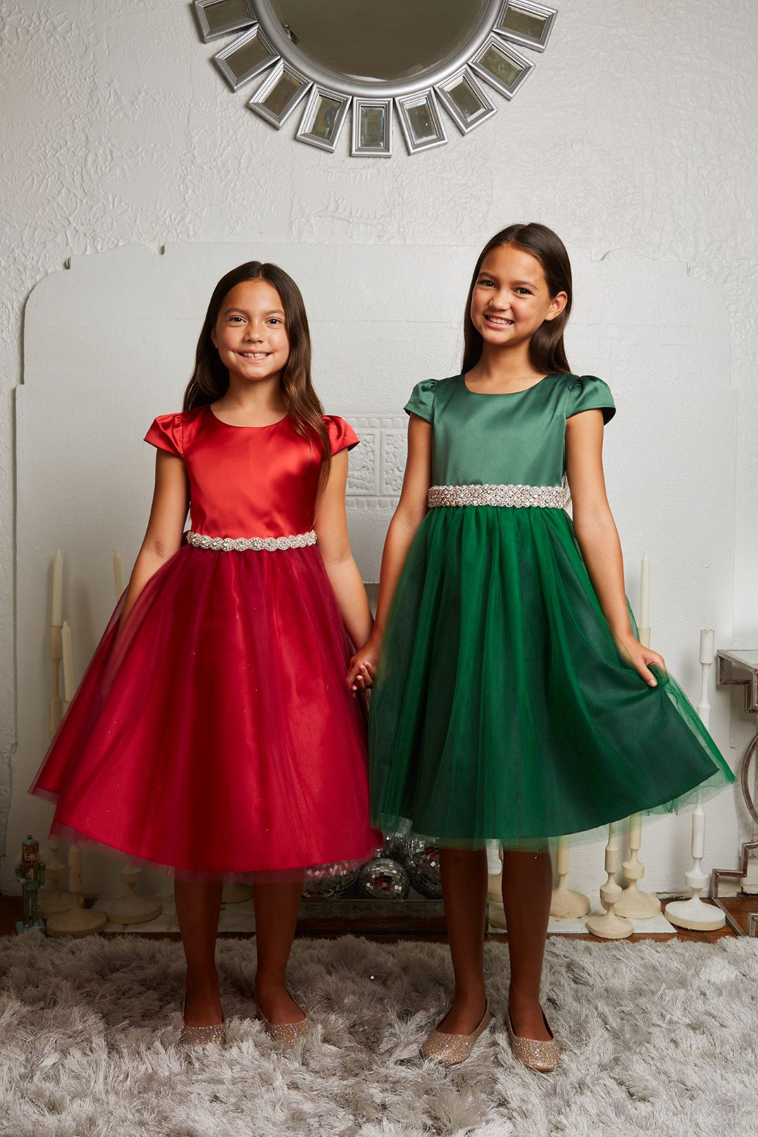 Girl Cap Sleeve Satin Tulle Dress- AS452 Kids Dream