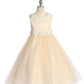 Luxurious Princess Floral Trim Girl Party Dress by AS458-A Kids Dream - Girl Formal Dresses
