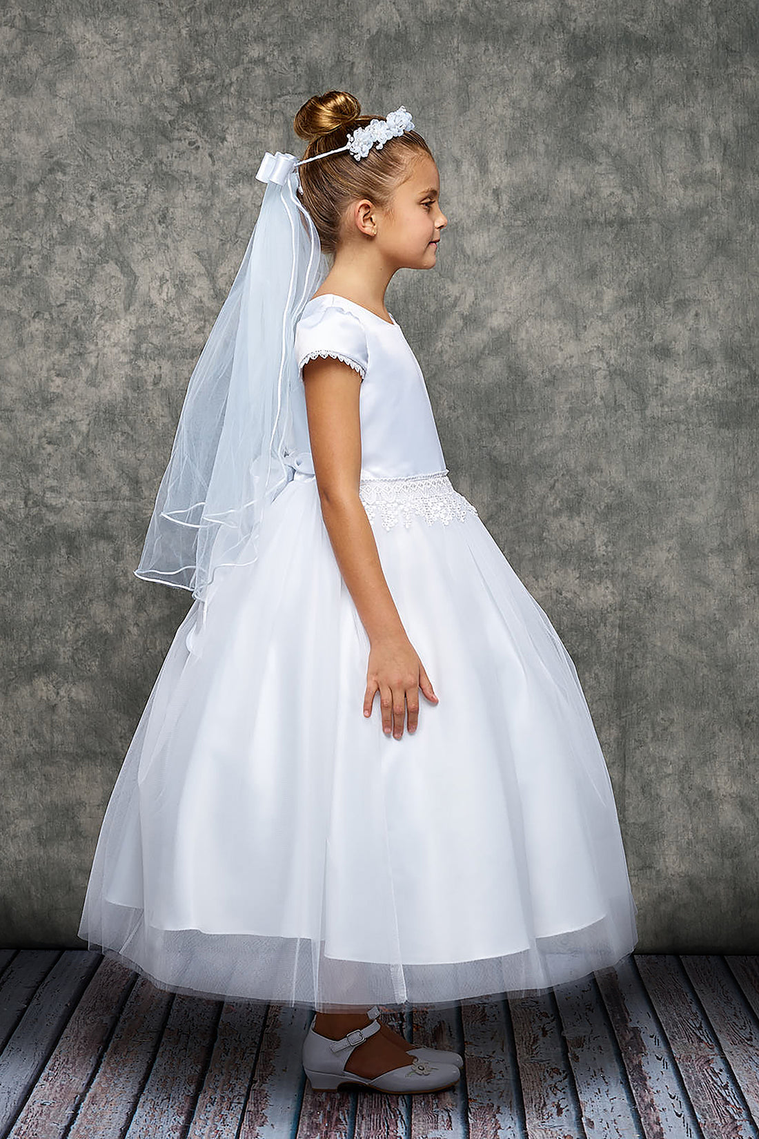 Chandelier Trim Communion Flower Girl Dress by AS460 Kids Dream - Girl Ariststyles Chandelier Trim Communion Flower Girl Dress by AS460 Kids Dream - Girl Ariststyles