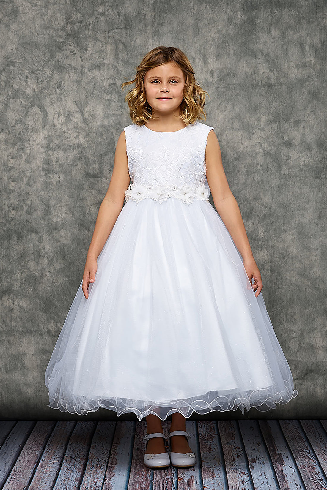 Lace Glitter Tulle Flower Girl Dress by AS468 Kids Dream - Girl Formal Dresses