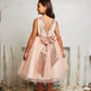 Rose Gold Sequin Back V Girl Party Dress by AS498 Kids Dream - Girl Formal Dresses