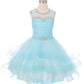 Beaded Stones Bodice Organza Tulle Girl Party Dress by Cinderella Couture USA AS5050