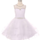Beaded Stones Bodice Organza Tulle Girl Party Dress by Cinderella Couture USA AS5050