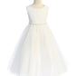 Long Lace Illusion with Thick Pearl Trim Girl Party Dress by AS524C Kids Dream - Girl Formal Dresses