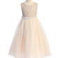 Long Lace Illusion with Thick Pearl Trim Girl Party Dress by AS524C Kids Dream - Girl Formal Dresses