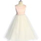 Satin Top with Wavy Rhinestone & Pearl Trim Girl Party Dress by AS538-G Kids Dream - Girl Formal Dresses