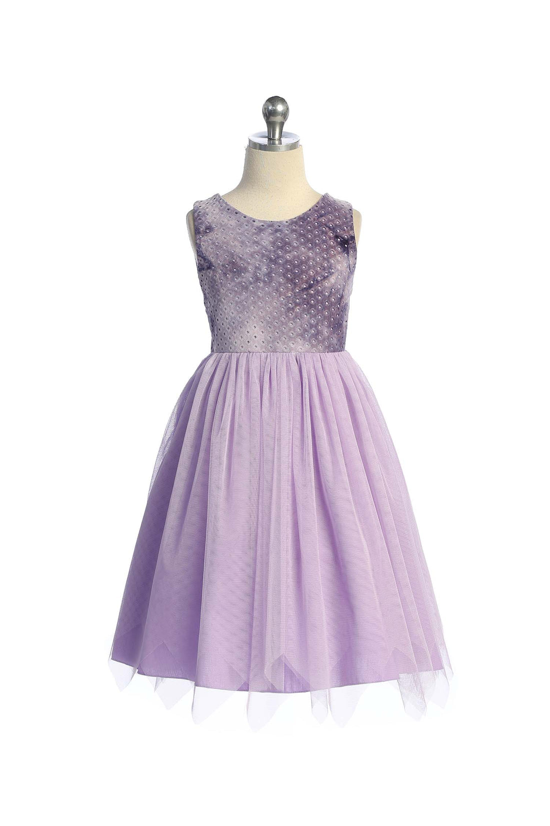 Girl Party Ombre Eyelet Stretch Mesh Dress by AS542 Kids Dream - Girl Formal Dresses