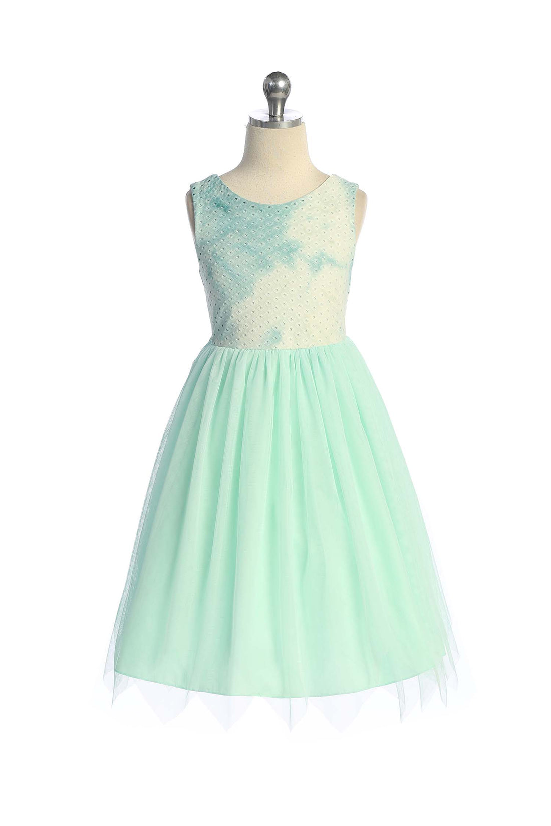 Girl Party Ombre Eyelet Stretch Mesh Dress by AS542 Kids Dream - Girl Formal Dresses