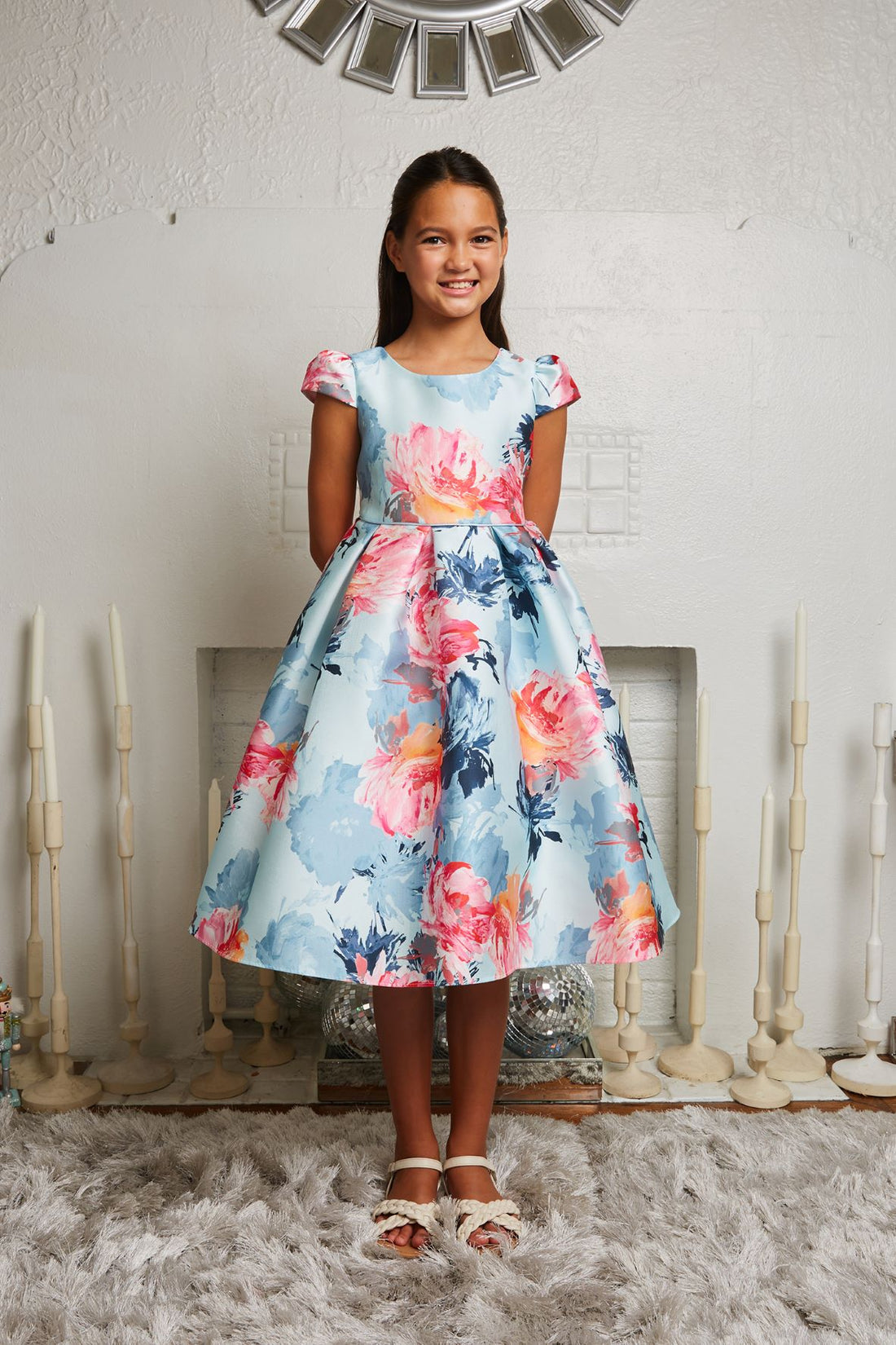 Watercolor Mikado Girl Party Dress by AS546 Kids Dream - Girl Formal Dresses Green / 18.5 Watercolor Mikado Girl Party Dress by AS546 Kids Dream - Girl Formal Dresses Green / 18.5