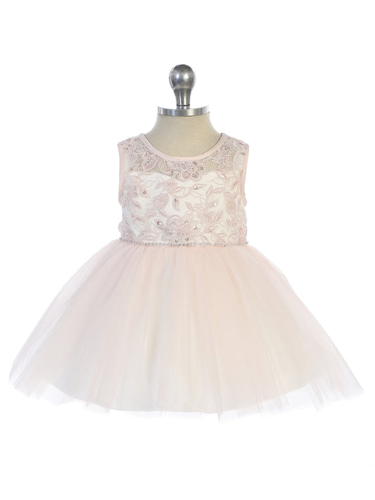 Baby Dress with Gorgeous Illusion Neckline Bodice by TIPTOP KIDS - AS5747S