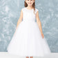 Flower Girl Dress with Cap Sleeved Illusion Neckline Dress by TIPTOP KIDS - AS5755