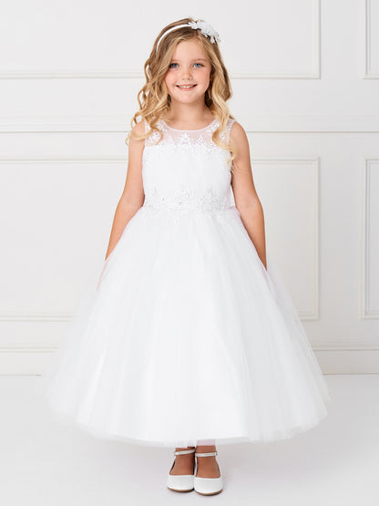 Flower Girl Dress with Sleeveless Pleated Bodice by TIPTOP KIDS - AS5809