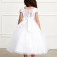 Flower Girl Dress with Lace Overlay and Pearl Waistline by TIPTOP KIDS - AS5821