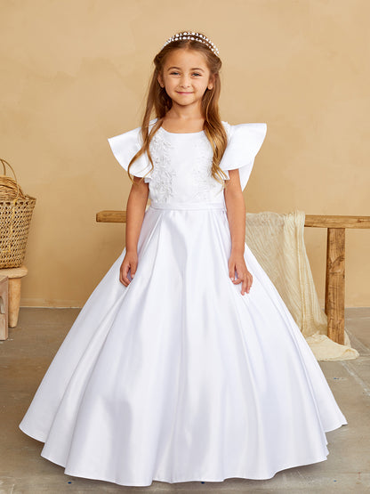 Flower Girl Dress with Satin Butterfly Sleeves by TIPTOP KIDS - AS5840