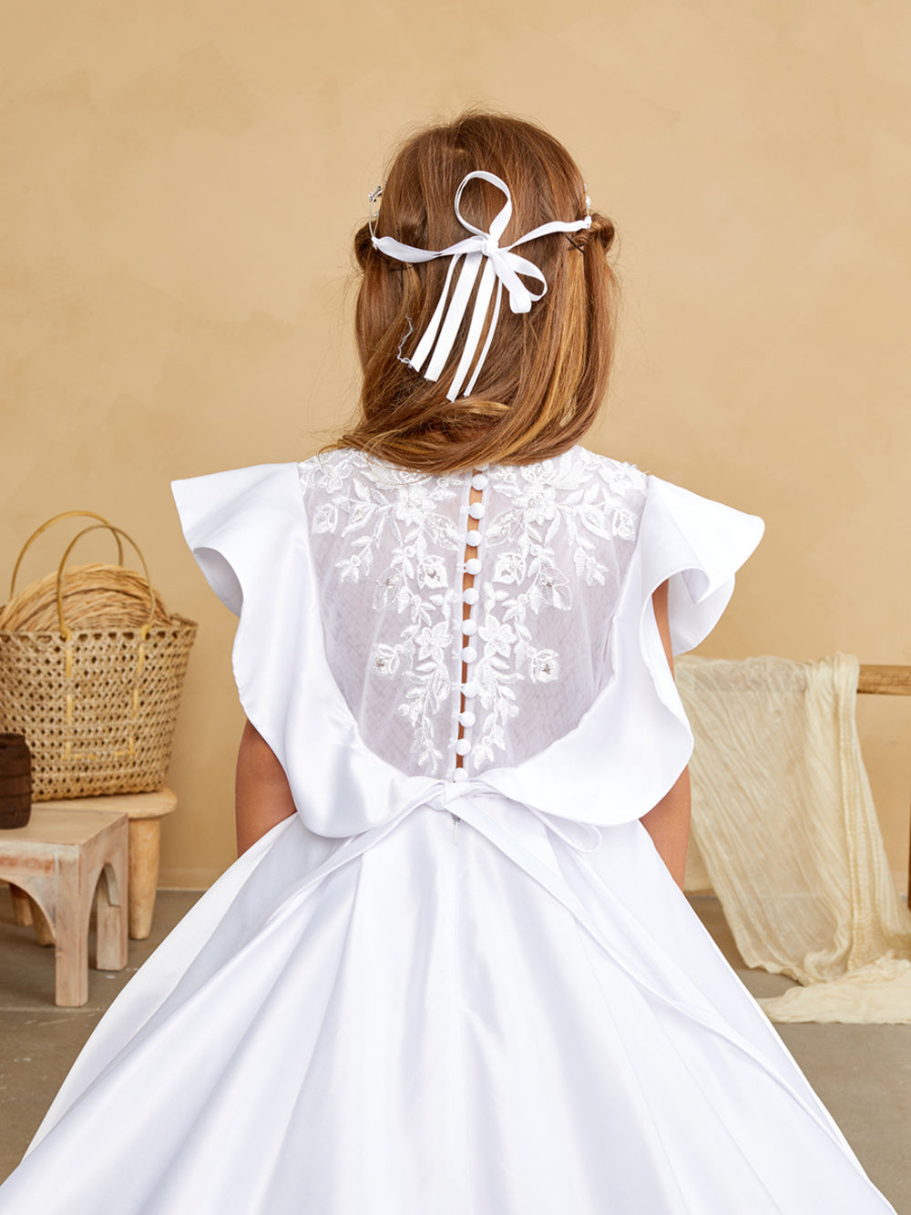 Flower Girl Dress with Satin Butterfly Sleeves by TIPTOP KIDS - AS5840