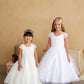 Flower Girl Cap Sleeved Lace Applique Dress by TIPTOP KIDS - AS5847