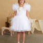 Girl Party Dress with Lace Applique and Fluffy Sleeves by TIPTOP KIDS - AS5848