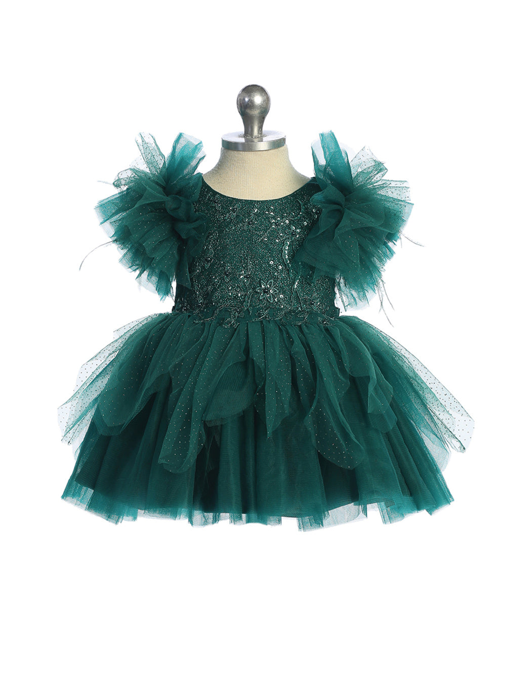 slim fit dress slacks Baby Dress with Lace Applique and Fluffy Sleeves by Tiptop Kids