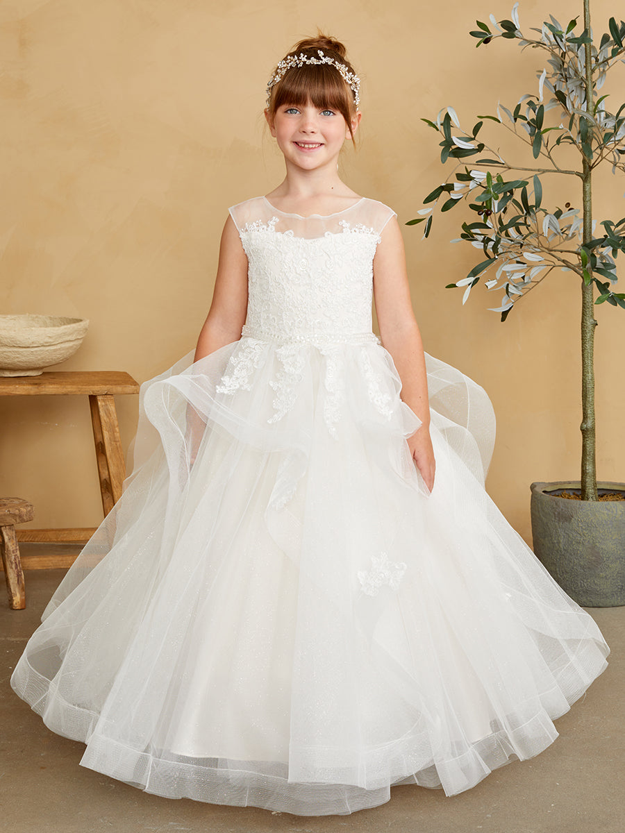 Flower Girl Gorgeous Lace Bodice Tulle Layered Dress by TIPTOP KIDS - AS5850