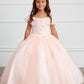 Girl Mini Quince Dress - Off Shoulder Lace Overlay with Mesh Skirt by TIPTOP KIDS - AS7033