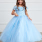 Girl Mini Quince Dress - Off Shoulder Lace Overlay with Mesh Skirt by TIPTOP KIDS - AS7033
