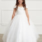 Off the Shoulder Ball Gown Mini Quince Girl Dress with Lace Applique by TIPTOP KIDS - AS7034