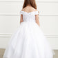 Off the Shoulder Ball Gown Mini Quince Girl Dress with Lace Applique by TIPTOP KIDS - AS7034