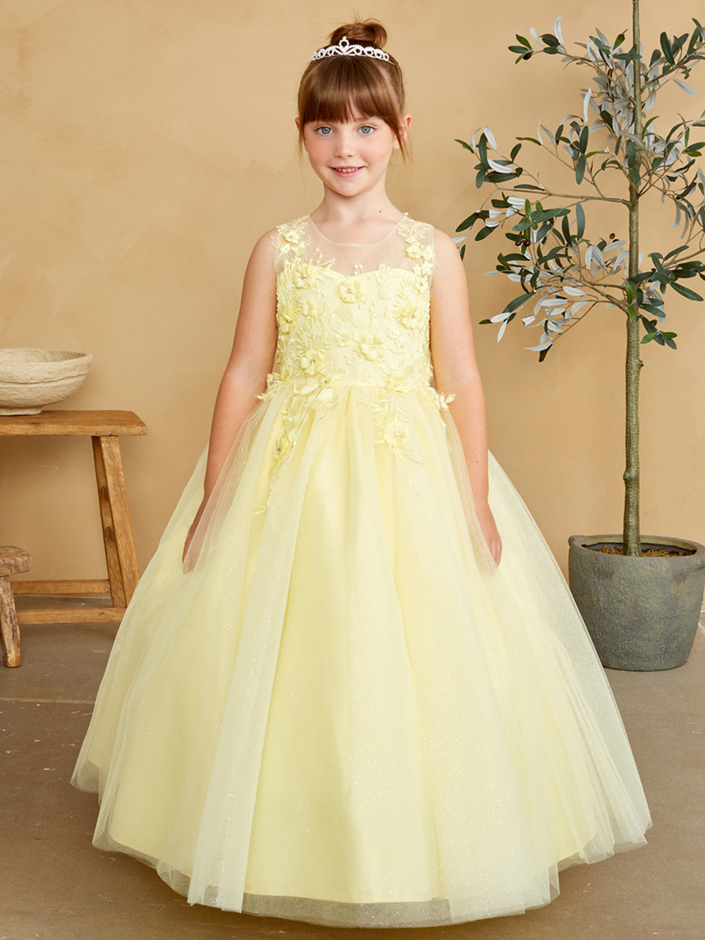 Pastel yellow outlet flower girl dresses