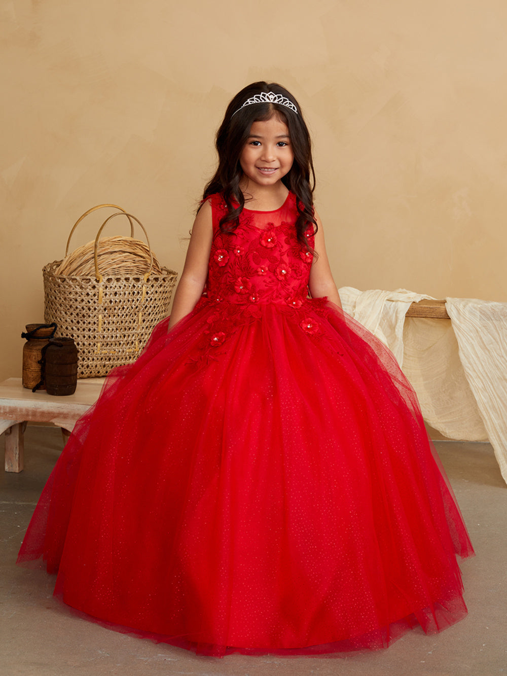 Girl Mini Quince with Floral Tulle Bodice Dress by TIPTOP KIDS AS7038