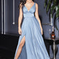 Satin Flowy A-line Dress by Cinderella Divine - 7469 (size 2 -10) - Special Occasion