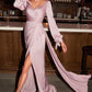 Long Sleeve Satin Dress by Cinderella Divine - 7478 - Special Occasion