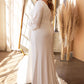 Long Sleeve Satin Bridal Dress by Cinderella Divine - 7478WC