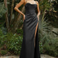 Cowl Corset Satin Gown by Cinderella Divine 7483- - Special Occasion/Curves