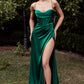 Cowl Corset Satin Gown by Cinderella Divine 7483- - Special Occasion/Curves