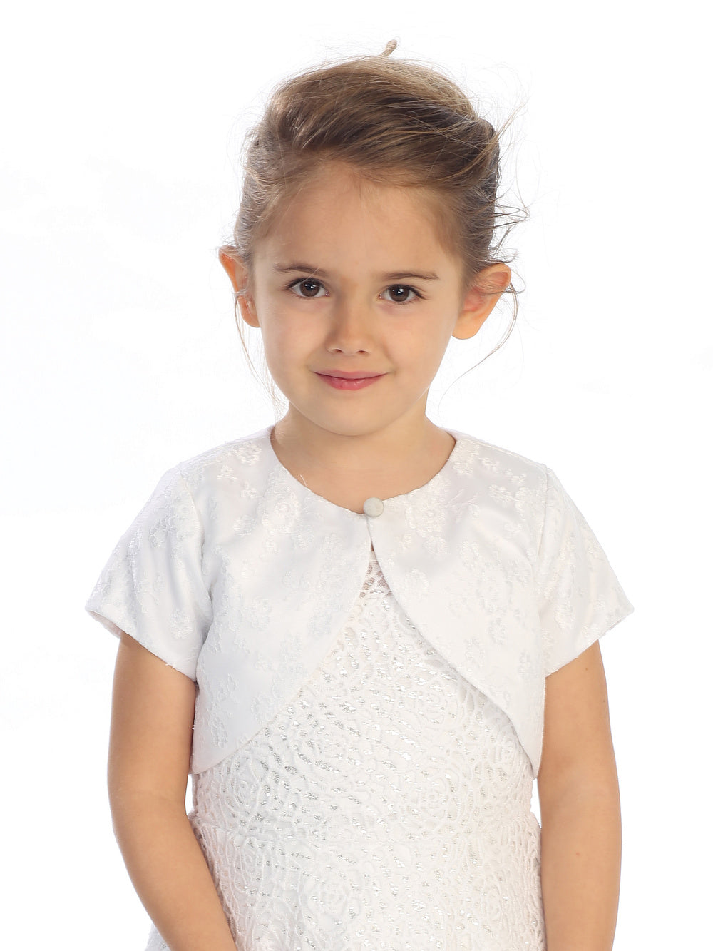 Flower Girl Lace Bolero Jacket with Single Button Dress by TIPTOP KIDS - AS7904